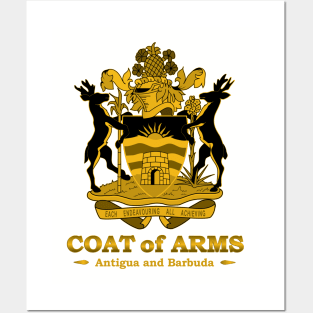 Antigua and Barbuda Coat of Arms Gold Posters and Art